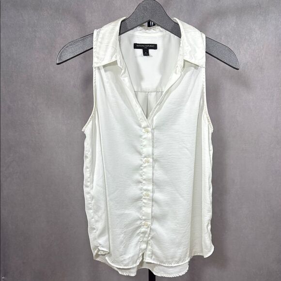Banana Republic white Sleeveless Button-Up Tank - Picture 1 of 4